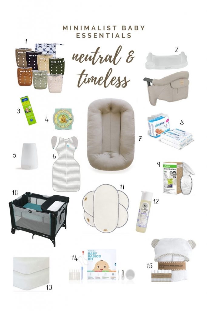 These minimalist baby essentials are neutral and timeless. They will work for either gender and can be passed down to any of your babies in the future!