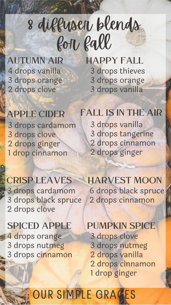 Make your home smell like fall with these 8 cozy and warm essential oil fall diffuser blends! Enjoy all of your favorite scents without the toxins from scented candles.