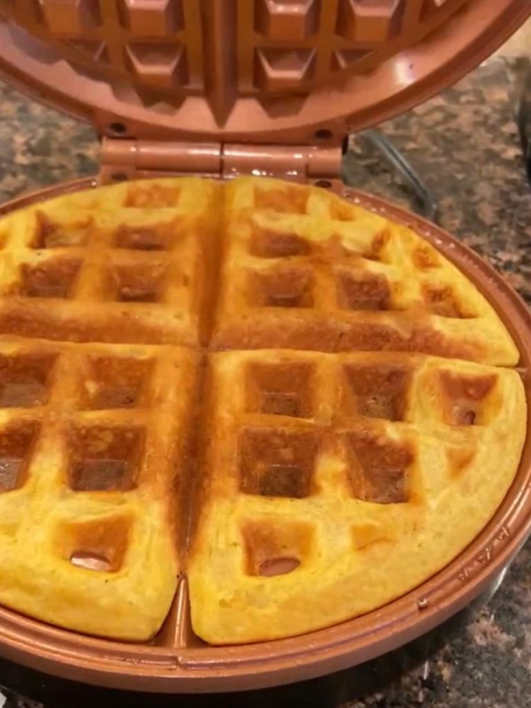 waffle in waffle maker