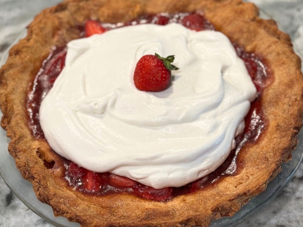 homemade strawberry pie no jello and homemade whipped cream